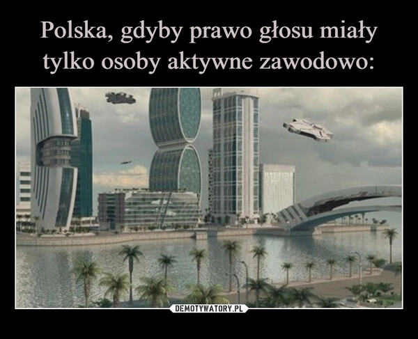 
    Polska, gdyby prawo głosu miały tylko osoby aktywne zawodowo: