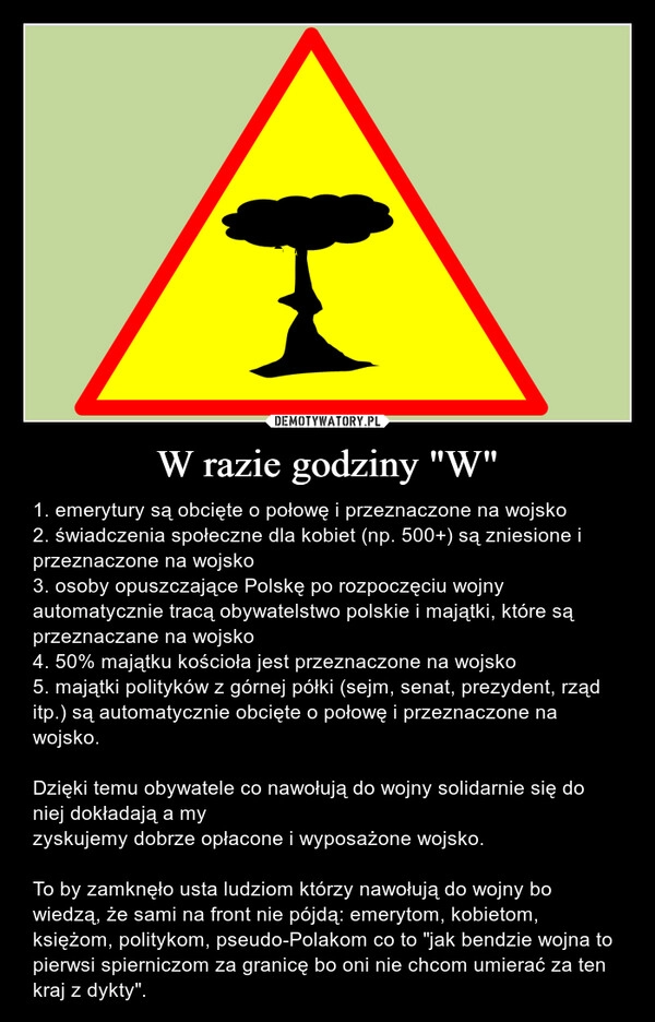 
    W razie godziny "W"