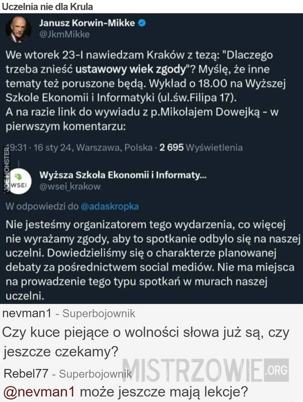 
    Uczelnia nie dla Krula