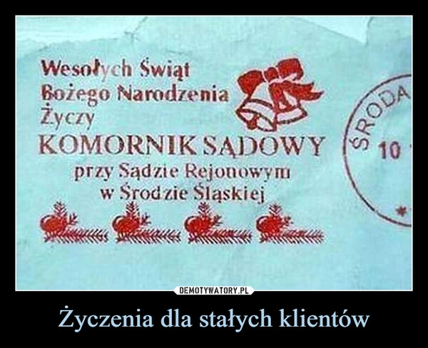 
    Życzenia dla stałych klientów