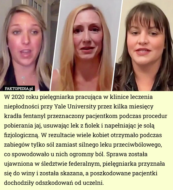 
    W 2020 roku pielęgniarka pracująca w klinice leczenia niepłodności przy...