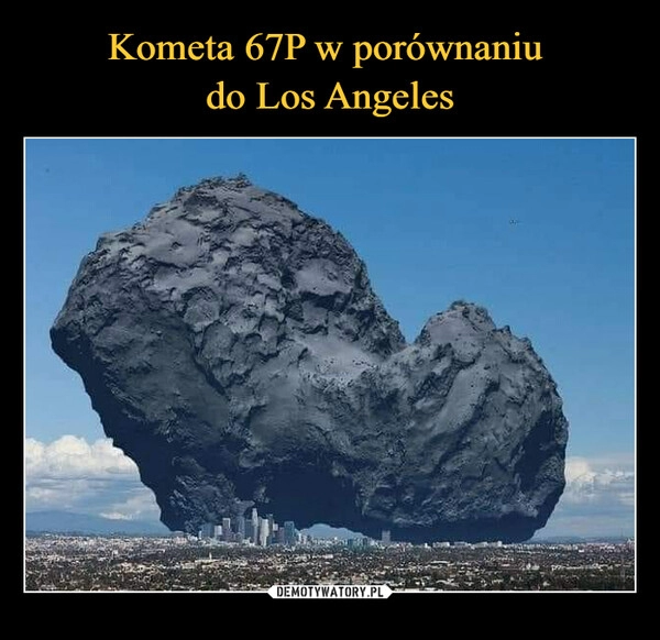 
    Kometa 67P w porównaniu 
do Los Angeles