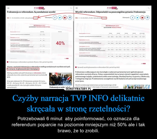 
    Czyżby narracja TVP INFO delikatnie skręcała w stronę rzetelności?