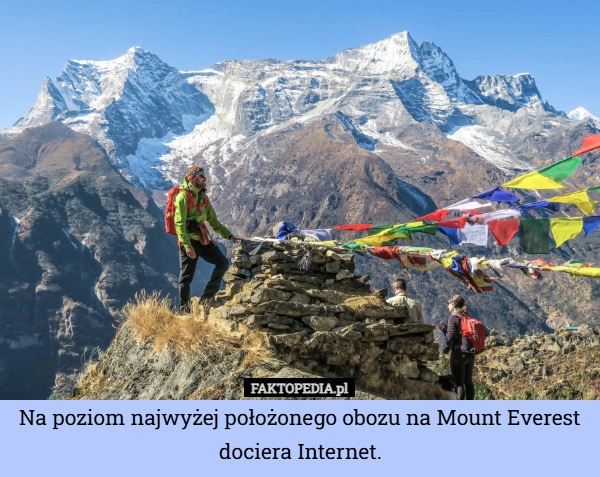 
    Na poziom najwyżej położonego obozu na Mount Everest dociera Internet.