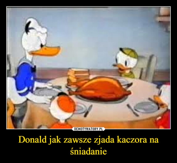 
    Donald jak zawsze zjada kaczora na śniadanie