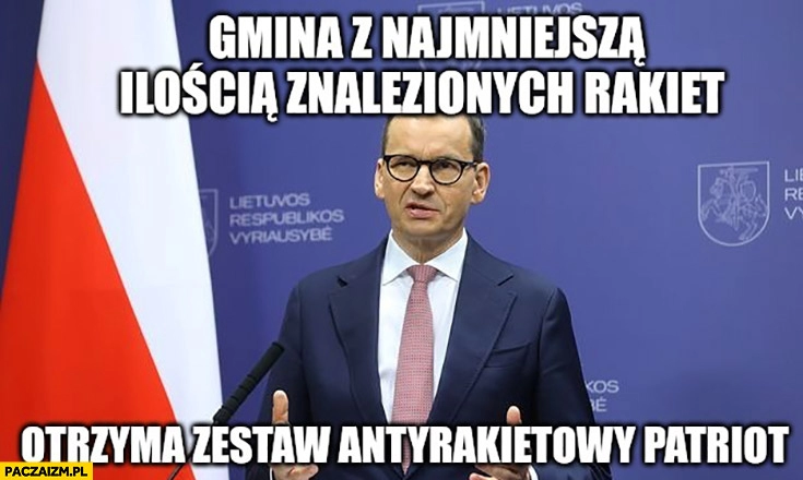 
    Morawiecki gmina z najmniejszą ilością znalezionych rakiet otrzyma zestaw antyrakietowy patriot