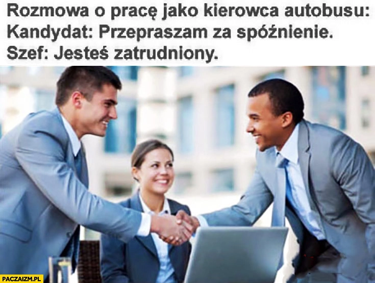 
    Rozmowa o pracę jako kierowca autobusu – przepraszam za spóźnienie, jesteś zatrudniony