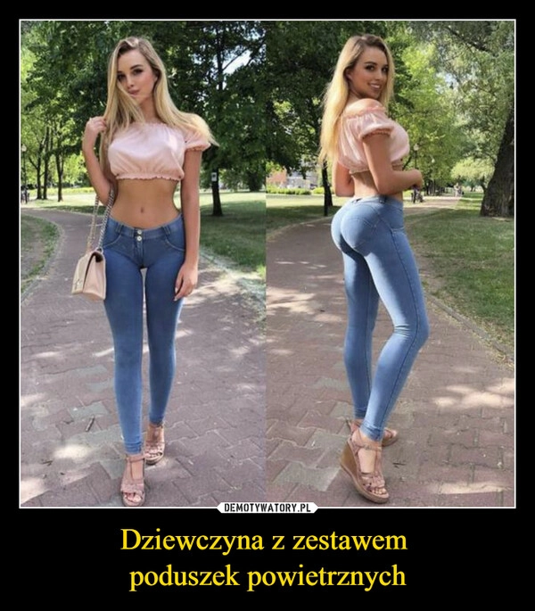 
    Dziewczyna z zestawem 
poduszek powietrznych