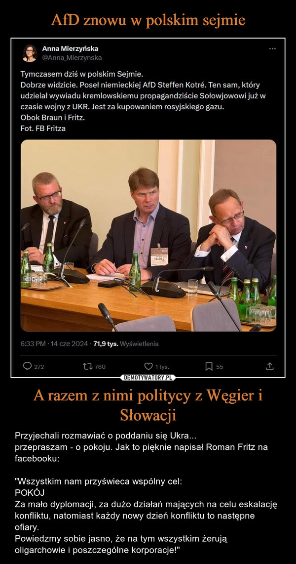 
    AfD znowu w polskim sejmie A razem z nimi politycy z Węgier i Słowacji