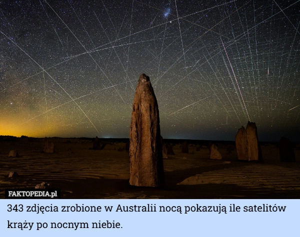 
    343 zdjęcia zrobione w Australii nocą pokazują ile satelitów krąży po nocnym