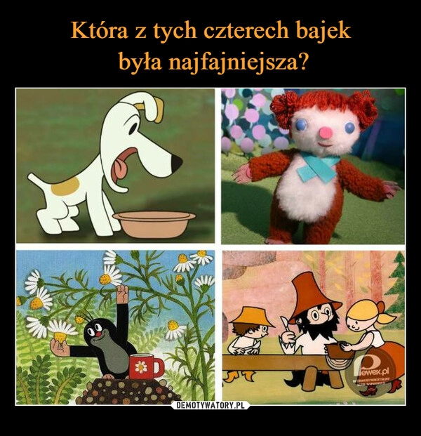 
    Która z tych czterech bajek
 była najfajniejsza?