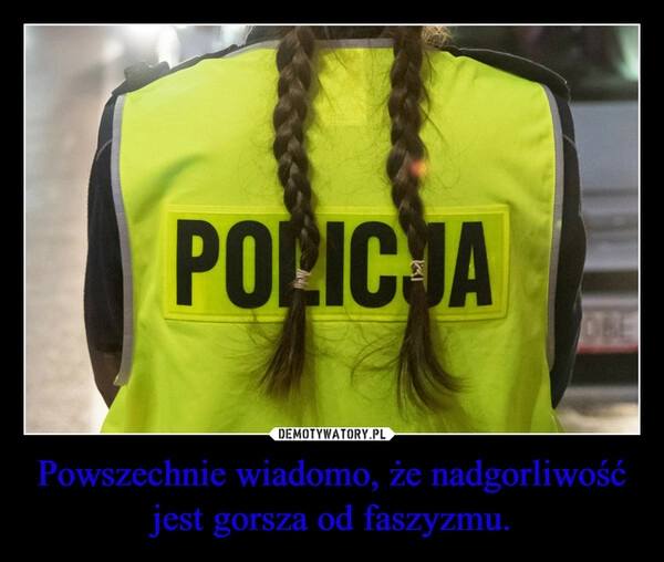 
    Powszechnie wiadomo, że nadgorliwość jest gorsza od faszyzmu.