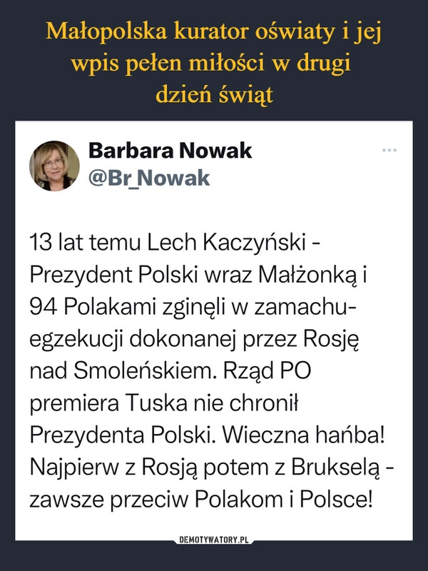 
    Małopolska kurator oświaty i jej wpis pełen miłości w drugi 
dzień świąt