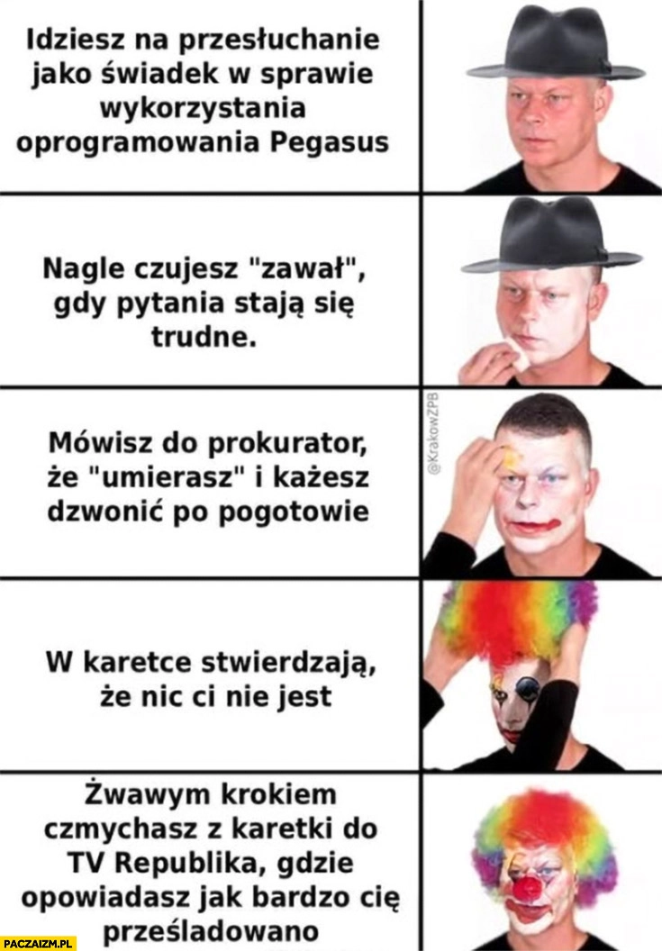 
    Suski: idziesz na przesłuchanie, nagle masz zawał, w karetce stwierdzają, że nic ci nie jest więc idziesz do TV Republika