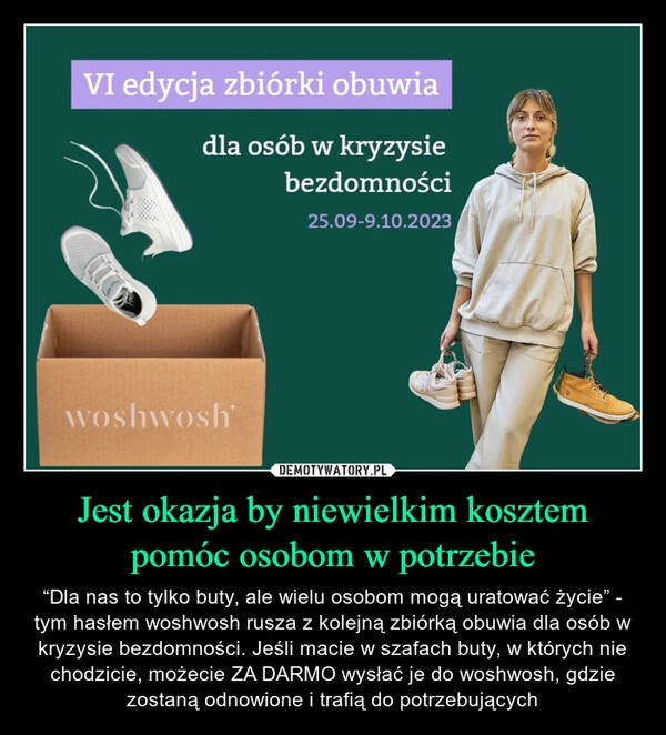 
    Jest okazja by niewielkim kosztem pomóc osobom w potrzebie