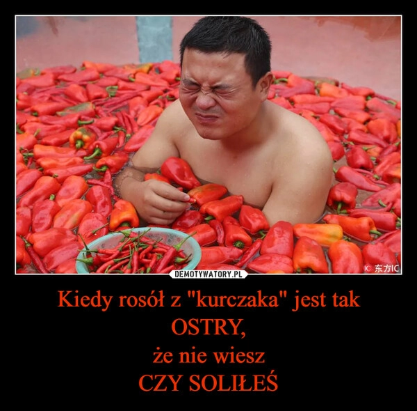 
    Kiedy rosół z "kurczaka" jest tak OSTRY,
że nie wiesz
CZY SOLIŁEŚ