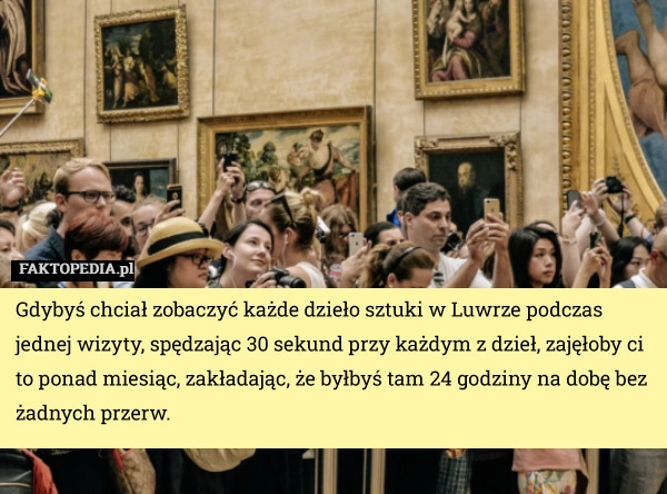 
    Gdybyś chciał zobaczyć każde dzieło sztuki w Luwrze podczas jednej wizyty,