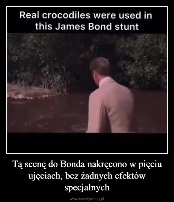 Tą scenę do Bonda nakręcono w pięciu ujęciach, bez żadnych efektów specjalnych