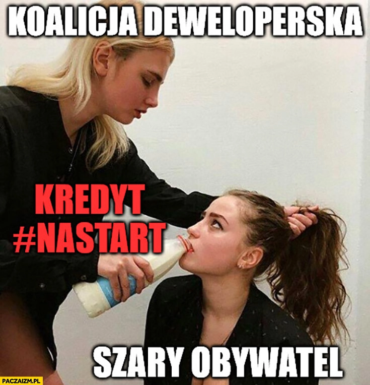 
    Koalicja deweloperska kredyt #nastart szary obywatel daje dziewczynie mleko