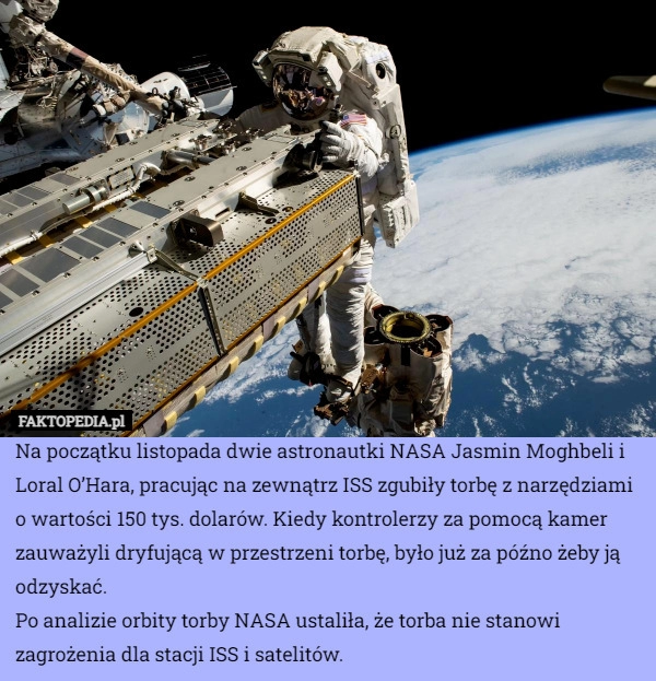 
    Na początku listopada dwie astronautki NASA Jasmin Moghbeli i Loral O’Hara,