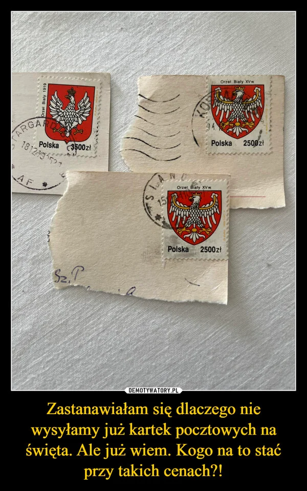 
    Zastanawiałam się dlaczego nie wysyłamy już kartek pocztowych na święta. Ale już wiem. Kogo na to stać przy takich cenach?!