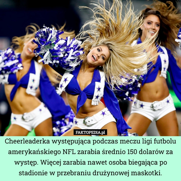 
    Cheerleaderka występująca podczas meczu ligi futbolu amerykańskiego NFL
