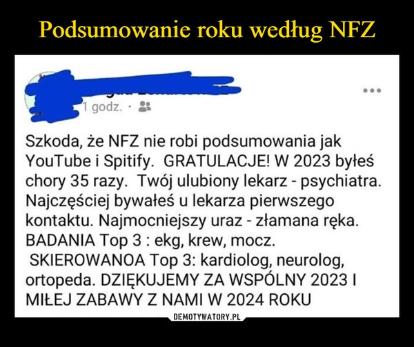 
    Podsumowanie roku według NFZ