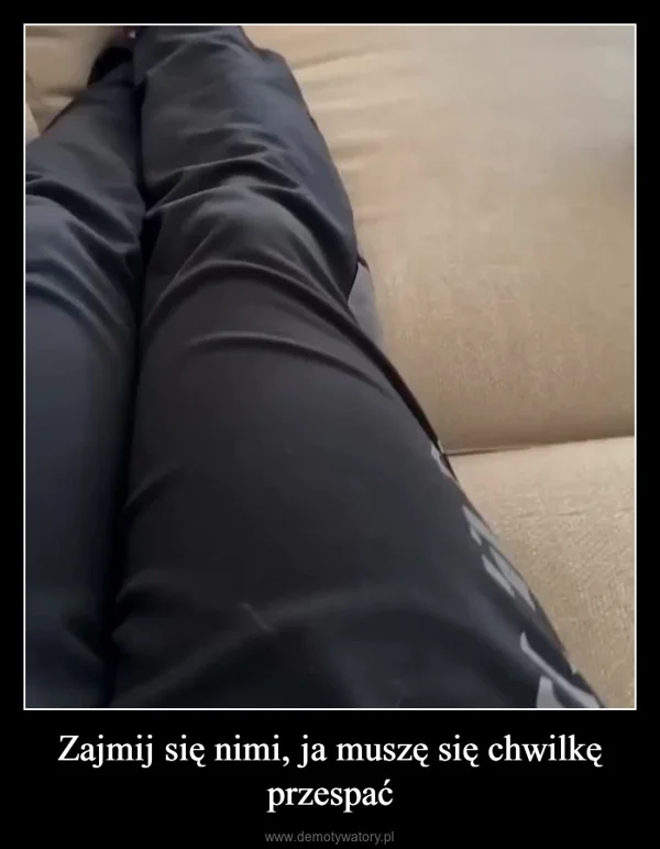 
    Zajmij się nimi, ja muszę się chwilkę przespać