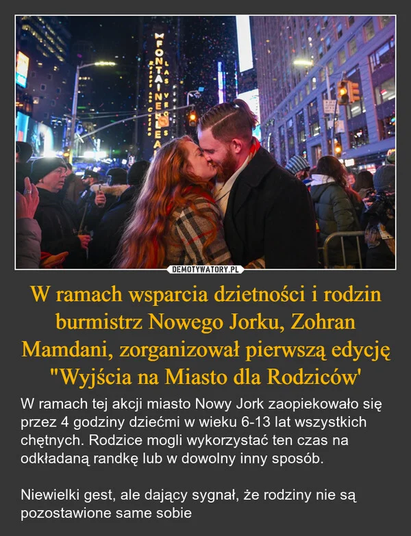 
    W ramach wsparcia dzietności i rodzin burmistrz Nowego Jorku, Zohran Mamdani, zorganizował pierwszą edycję 