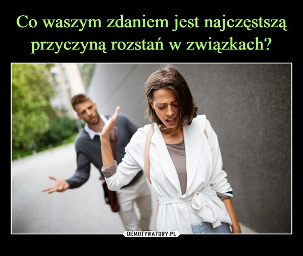 
    Co waszym zdaniem jest najczęstszą przyczyną rozstań w związkach?