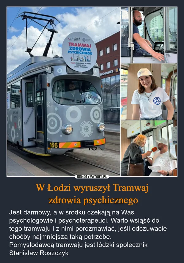 
    W Łodzi wyruszył Tramwaj zdrowia psychicznego