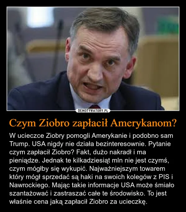 
    Czym Ziobro zapłacił Amerykanom?