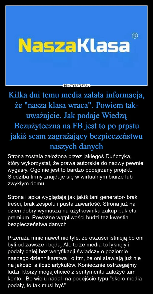 
    Kilka dni temu media zalała informacja, że 