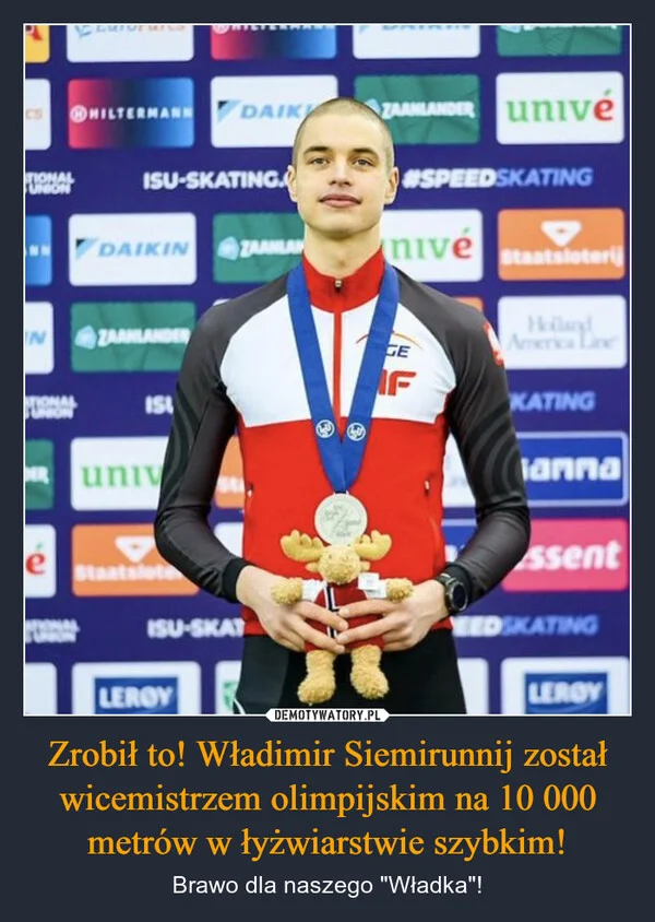 
    Zrobił to! Władimir Siemirunnij został wicemistrzem olimpijskim na 10 000 metrów w łyżwiarstwie szybkim!