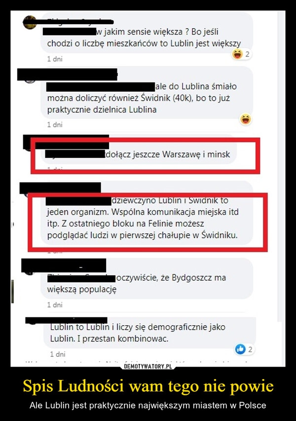 
    Spis Ludności wam tego nie powie