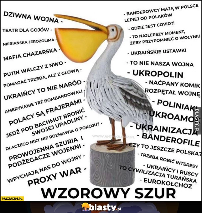 
    Wzorowy szur o Ukrainie pelikan: dziwna wojna, teatr dla gojów, Ukropolin, Ukrainizacja