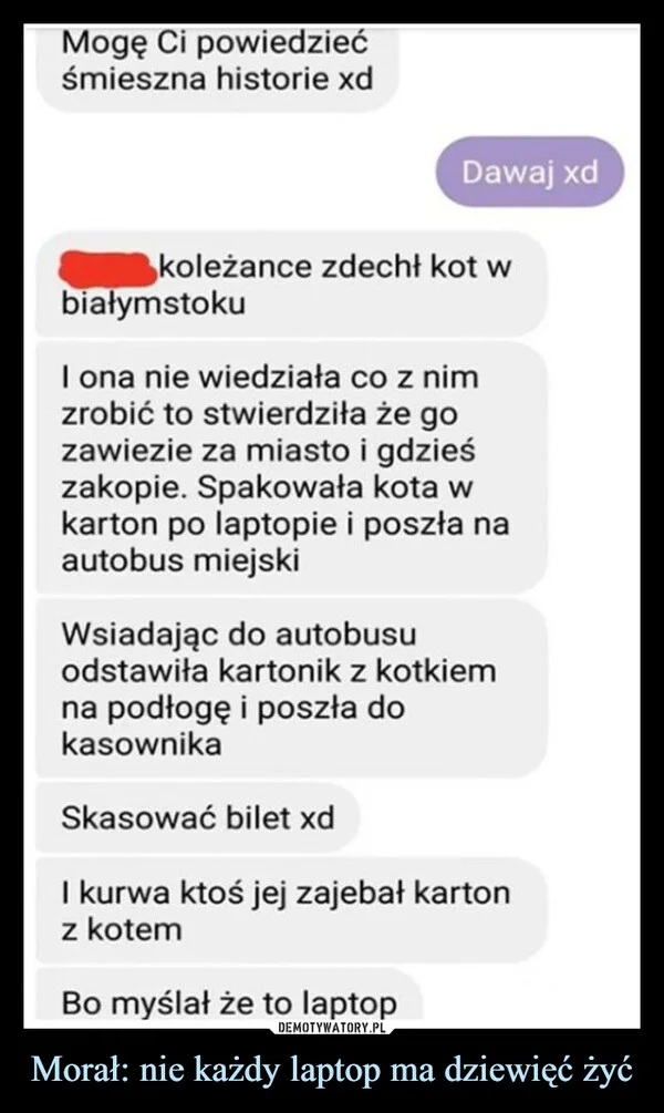 
    Morał: nie każdy laptop ma dziewięć żyć