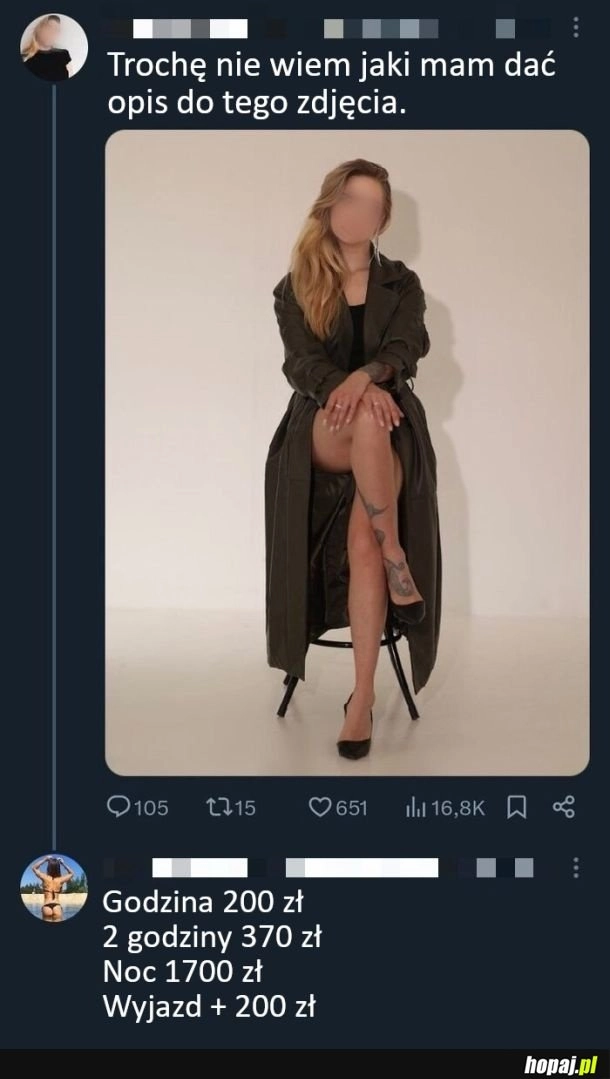 
    Napisała laska z tyłkiem na profilowym