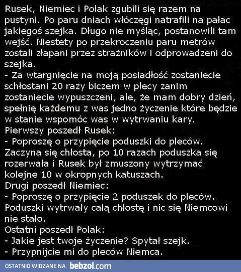 
    Polak, Rusek, Niemiec i Szejk