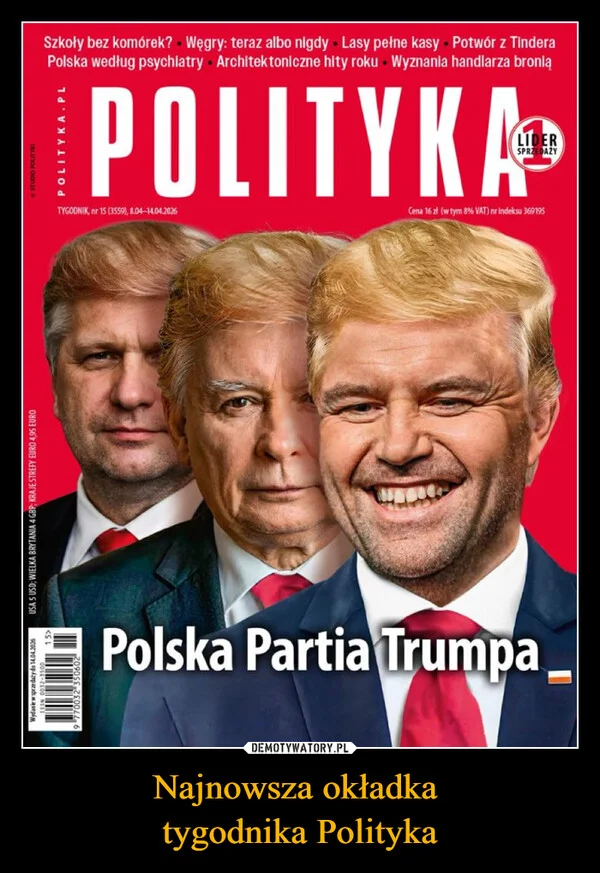 
    Najnowsza okładka tygodnika Polityka