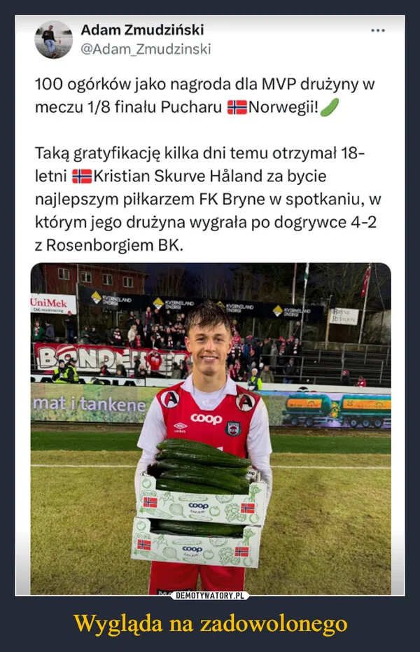 
    Wygląda na zadowolonego