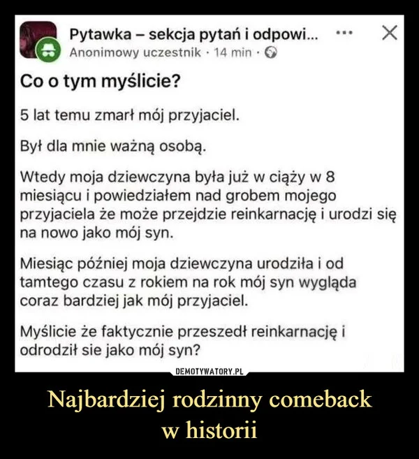 
    Najbardziej rodzinny comeback w historii