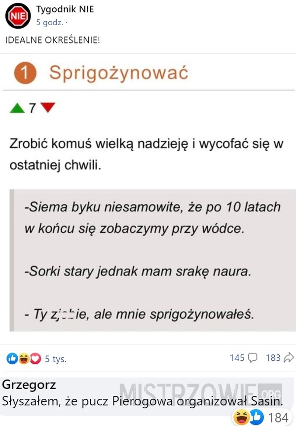 
    Sprigożynować