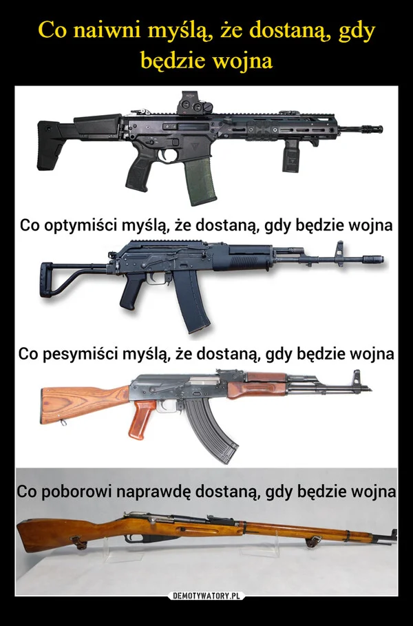 
    Co naiwni myślą, że dostaną, gdy będzie wojna