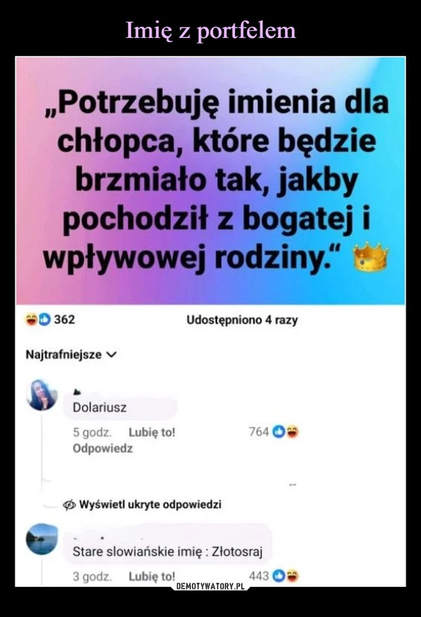 
    Imię z portfelem