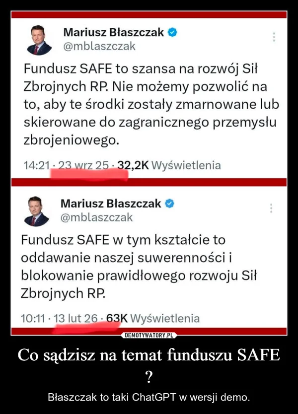 
    Co sądzisz na temat funduszu SAFE ?