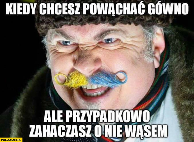 
    Kiedy chcesz powąchać gówno ale przypadkowo zahaczysz o nie wąsem Ukraina