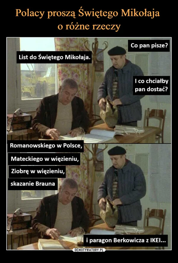 
    Polacy proszą Świętego Mikołaja o różne rzeczy