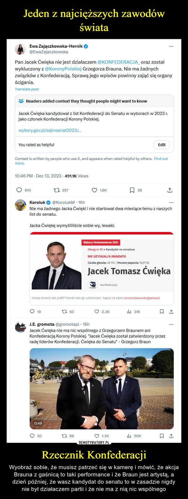 
    Jeden z najcięższych zawodów świata Rzecznik Konfederacji