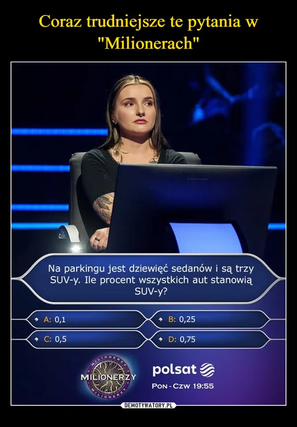 
    Coraz trudniejsze te pytania w 